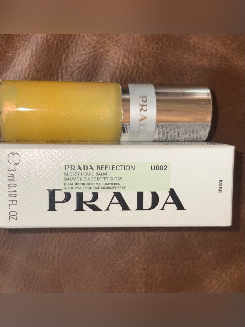 Prada Reflection Glossy Liquid Balm U002 - Banana Yellow 3ml Brand New in Box